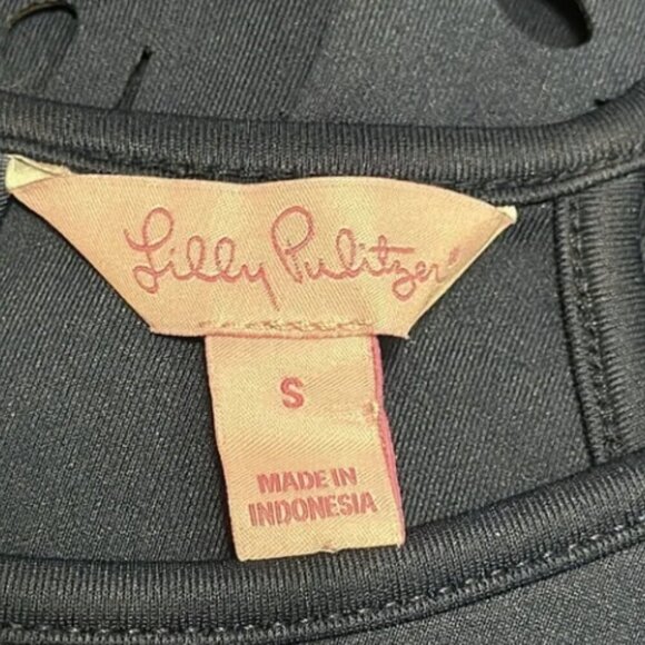 NEW Lilly Pulitzer Pearl Laser Cut Scuba Dress Small Blue Shift Cocktail Chic - Picture 5 of 11